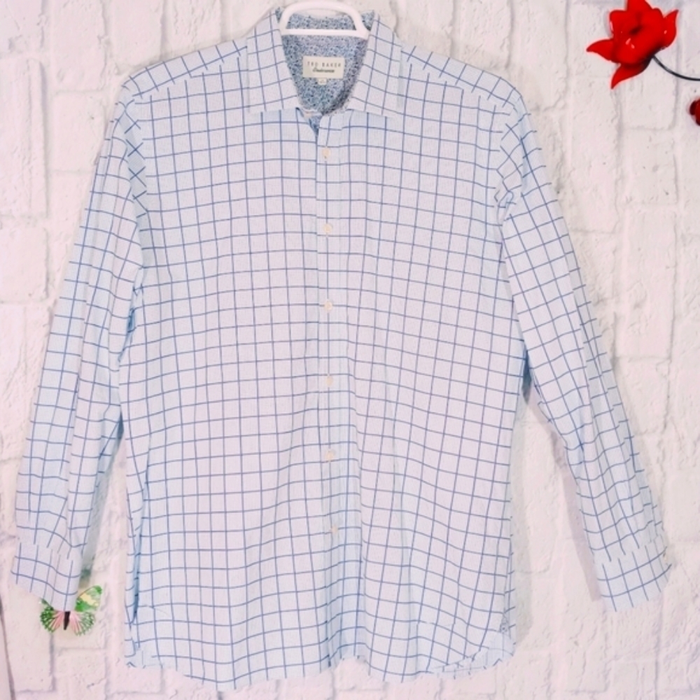 Ted Baker Endurance‎ Plaid Long Sleeve Button Drown Shirt